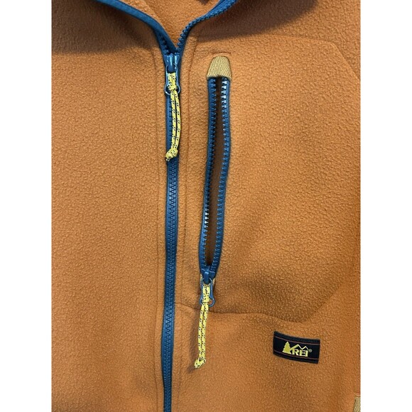 REI Co-op Trailsmith Polartec Fleece Men's M Basic Hiking Jacket Orange Zip-Up - Picture 5 of 8